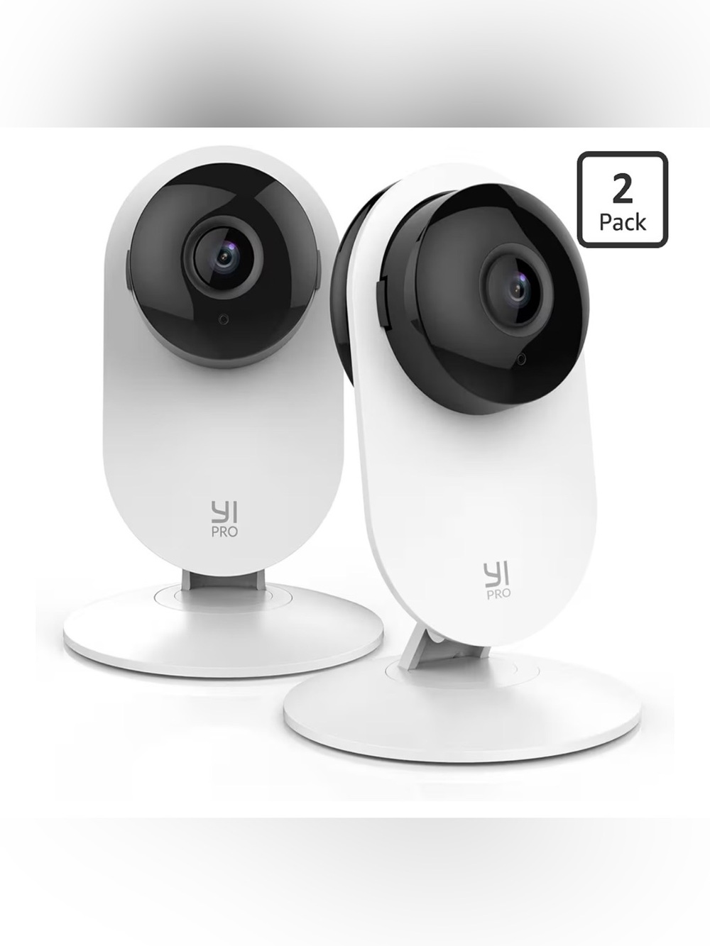 YI Pro Indoor Security Camera Pair - White